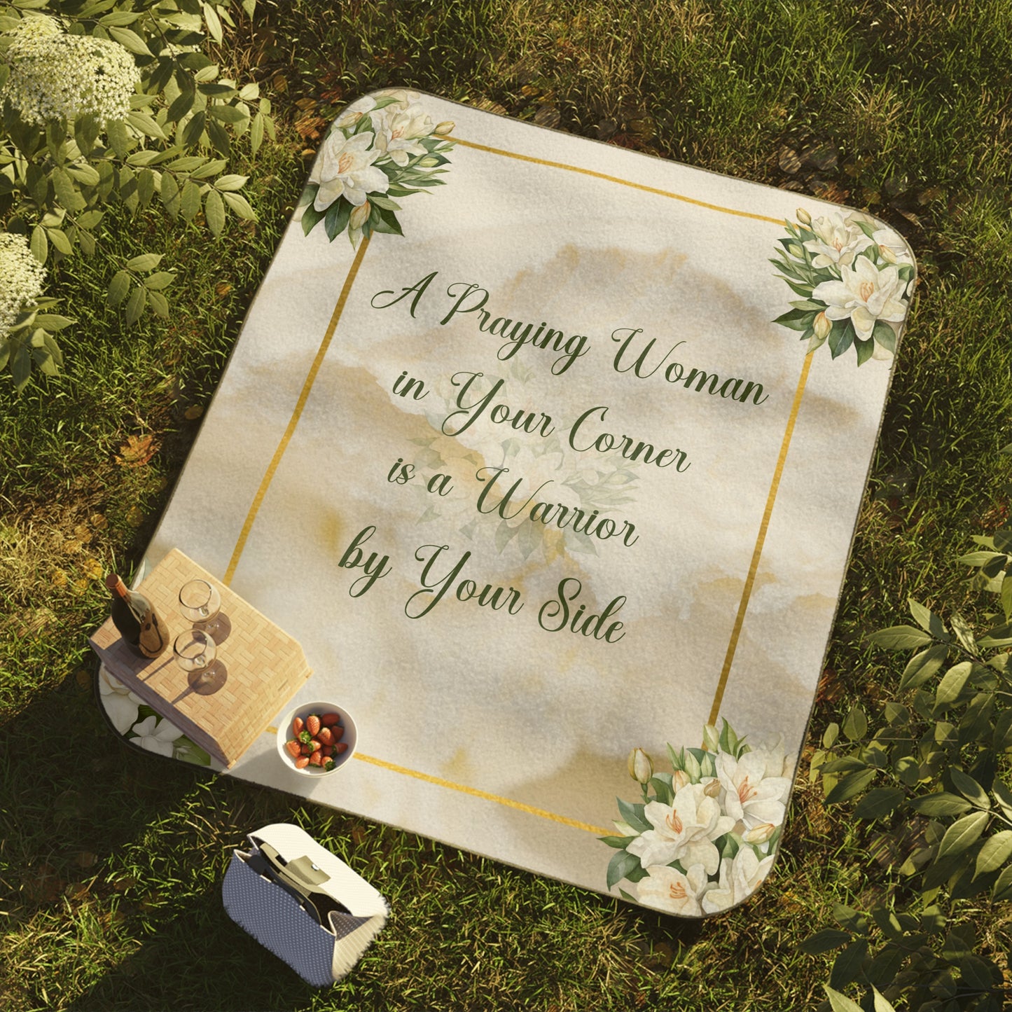 A Praying Woman (Cream) Picnic Blanket