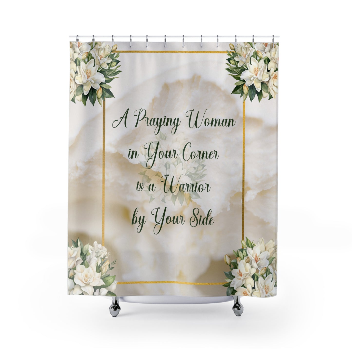 A Praying Woman (Cream) Shower Curtains