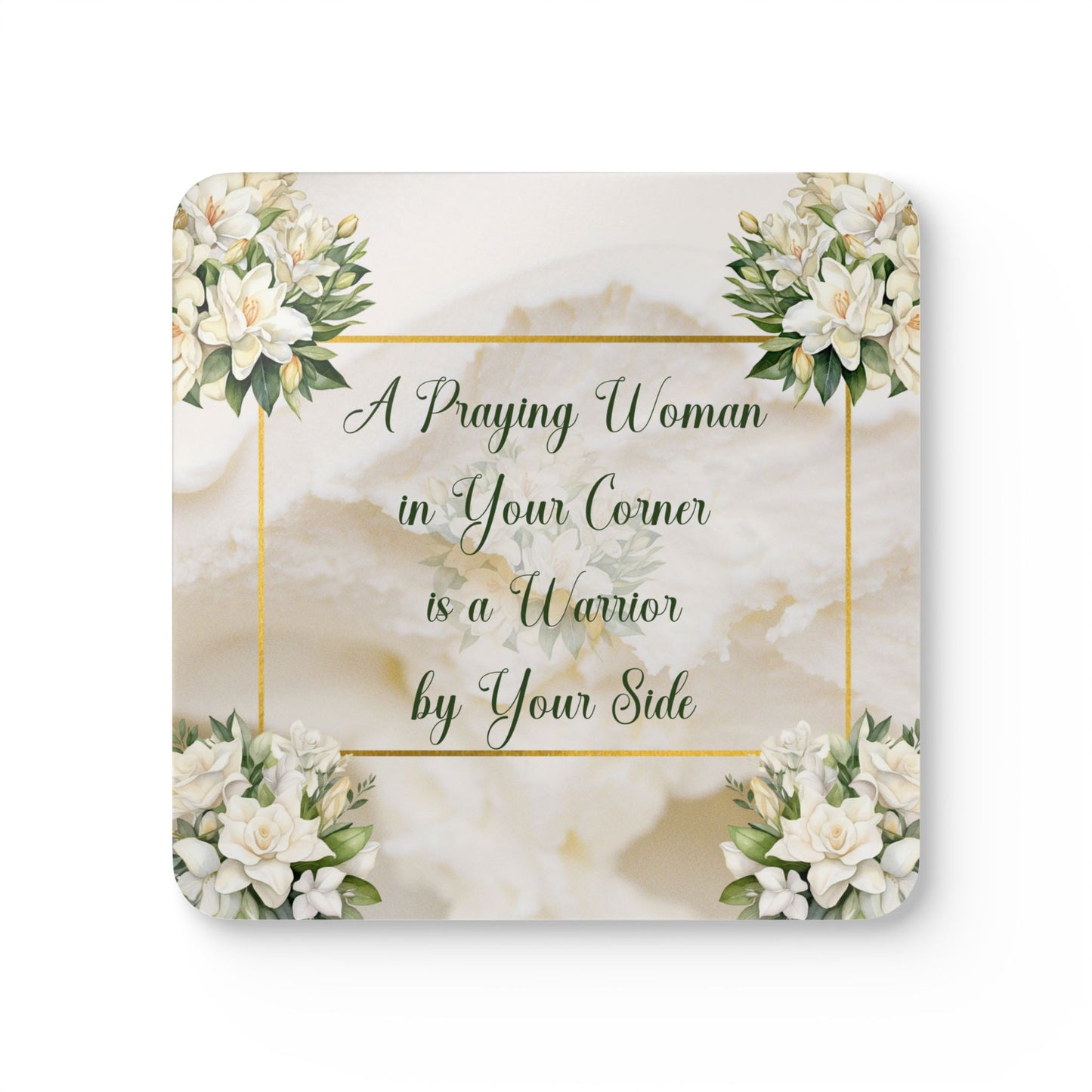 A Praying Woman (Cream) Corkwood Coaster Set