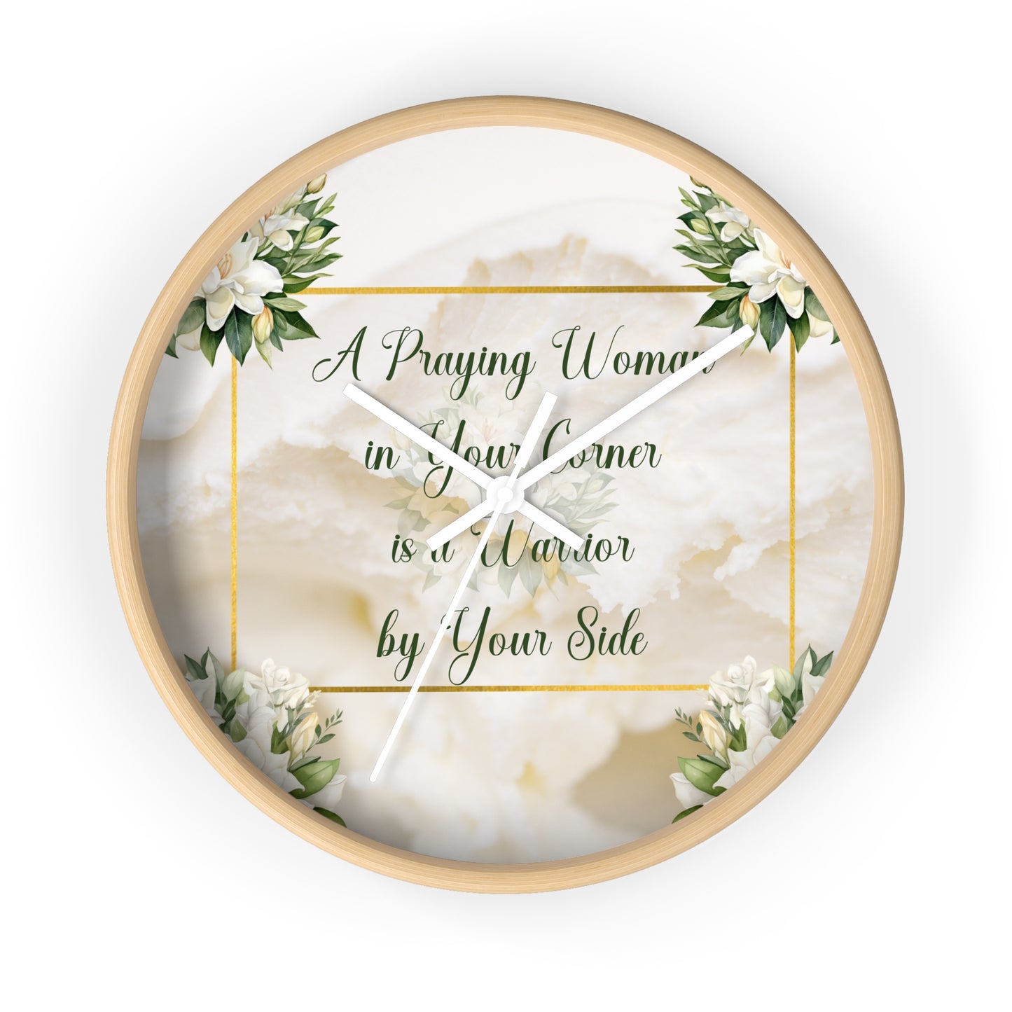 A Praying Woman (Cream) Wall Clock