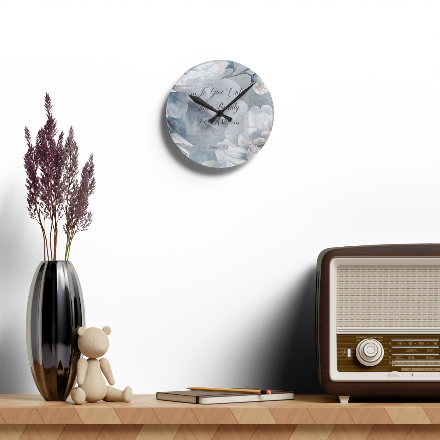 Beauty for Ashes Acrylic Wall Clock