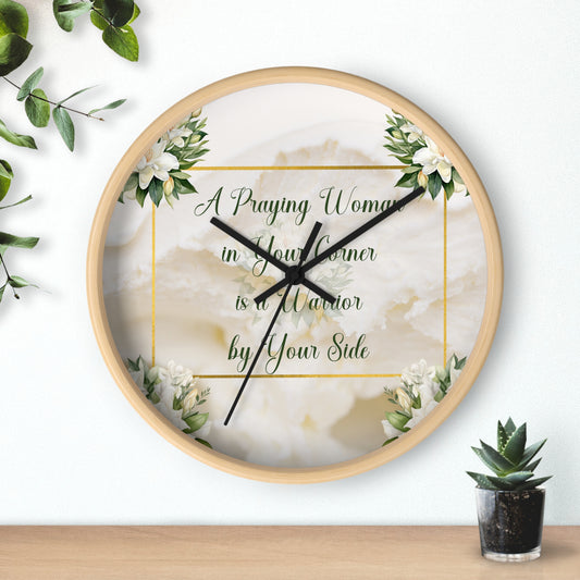 A Praying Woman (Cream) Wall Clock