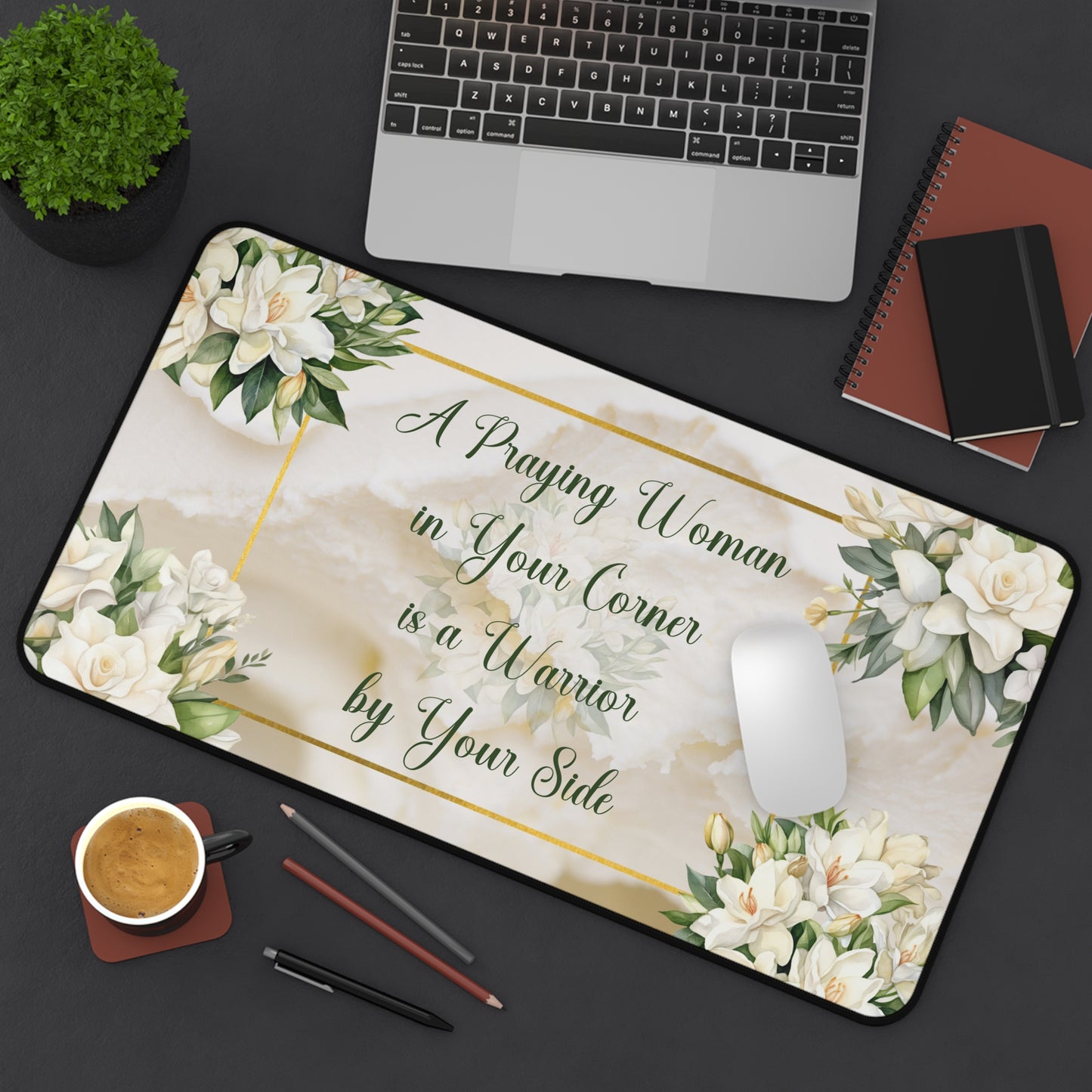 A Praying Woman (Cream) Desk Mat