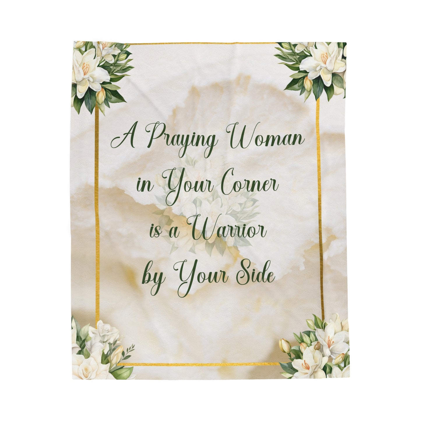 A Praying Woman Velveteen Plush Blanket