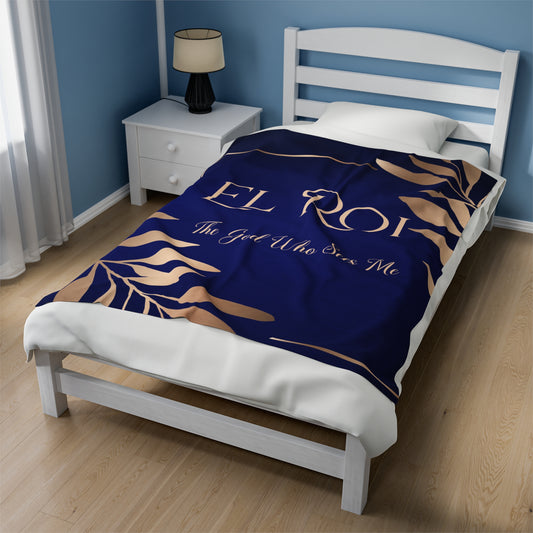 El Roi (Sapphire) Velveteen Plush Blanket