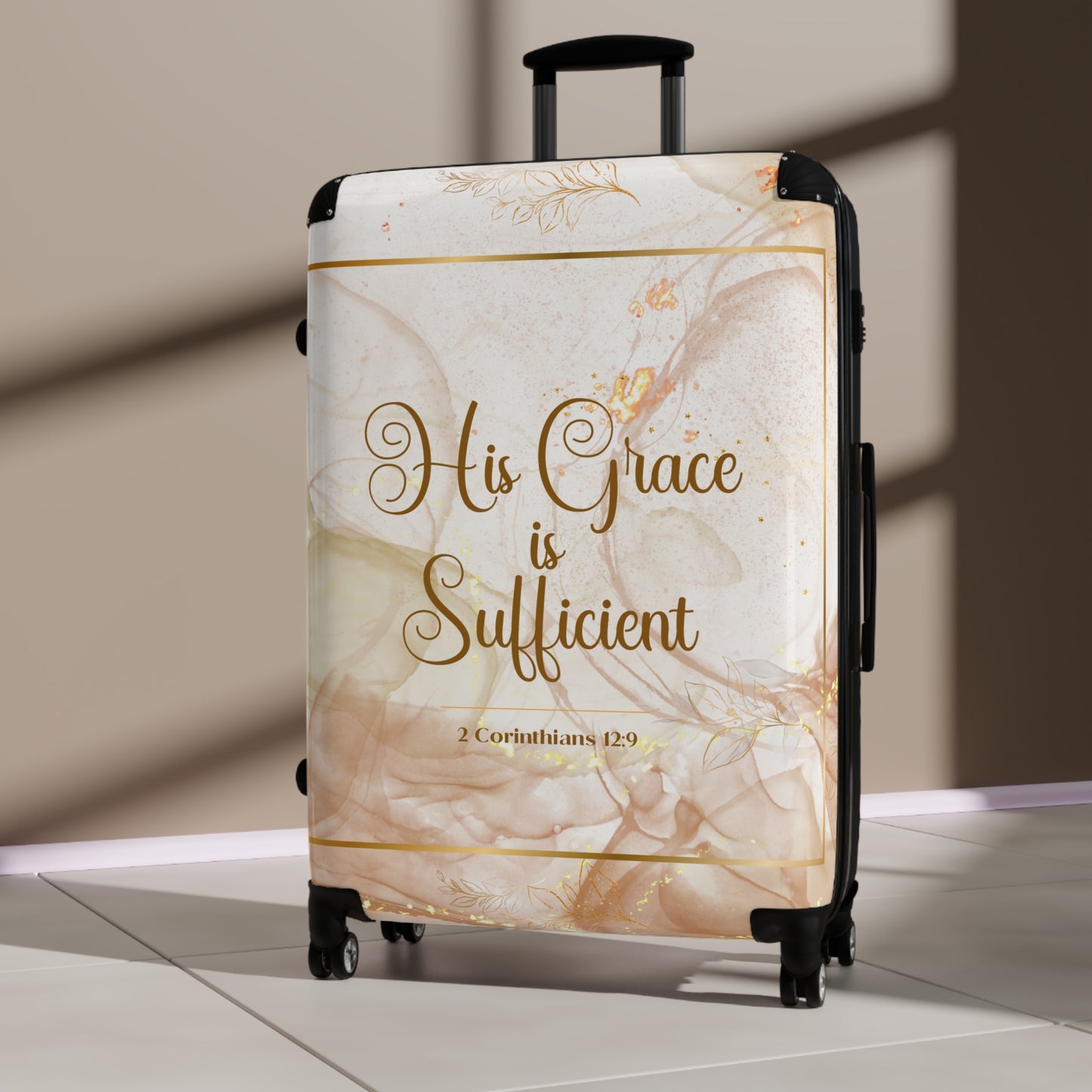 His Grace (Beige/Gold) Suitcase