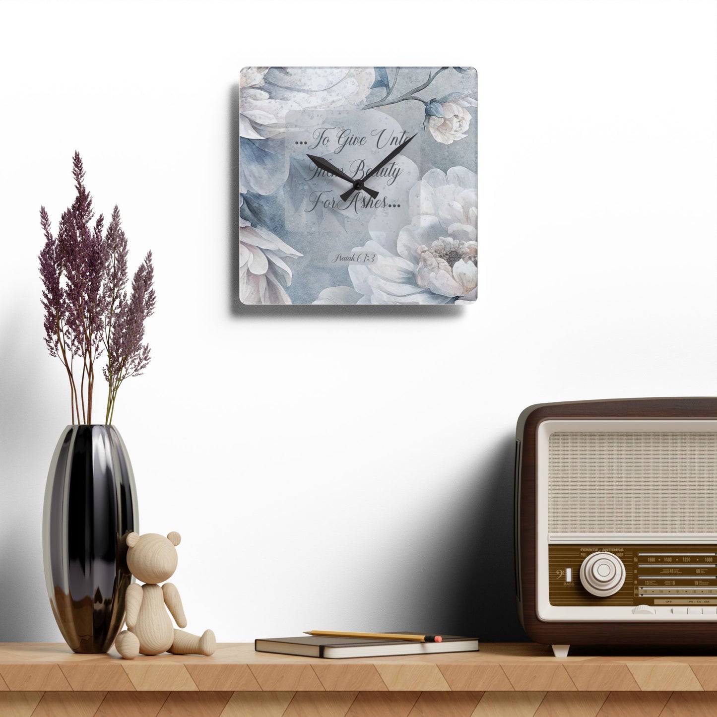 Beauty for Ashes Acrylic Wall Clock