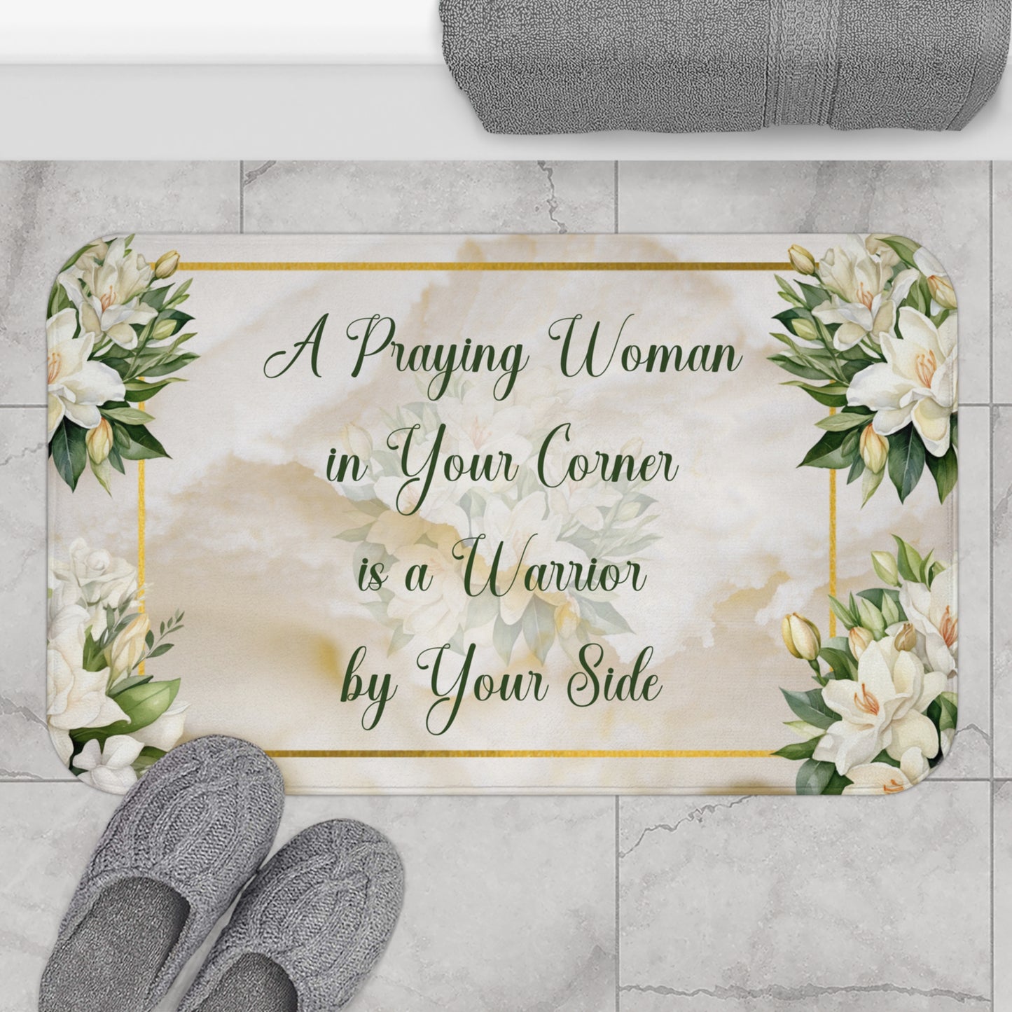 A Praying Woman (Cream) Bath Mat