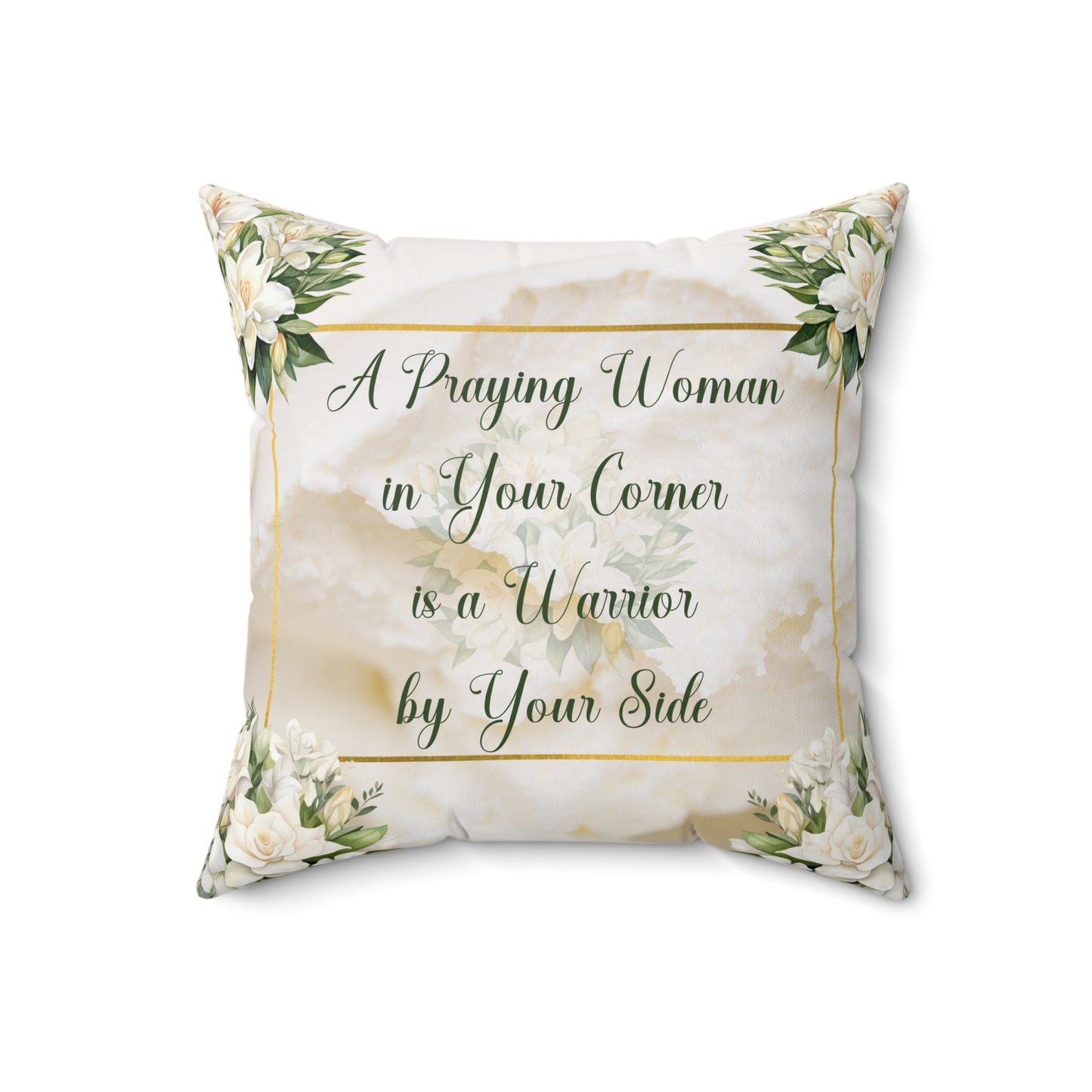 A Praying Woman (cream) Faux Suede Square Pillow