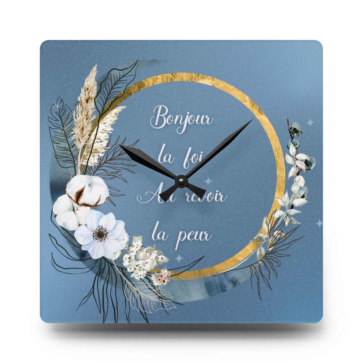 Bonjour la foi Acrylic Wall Clock