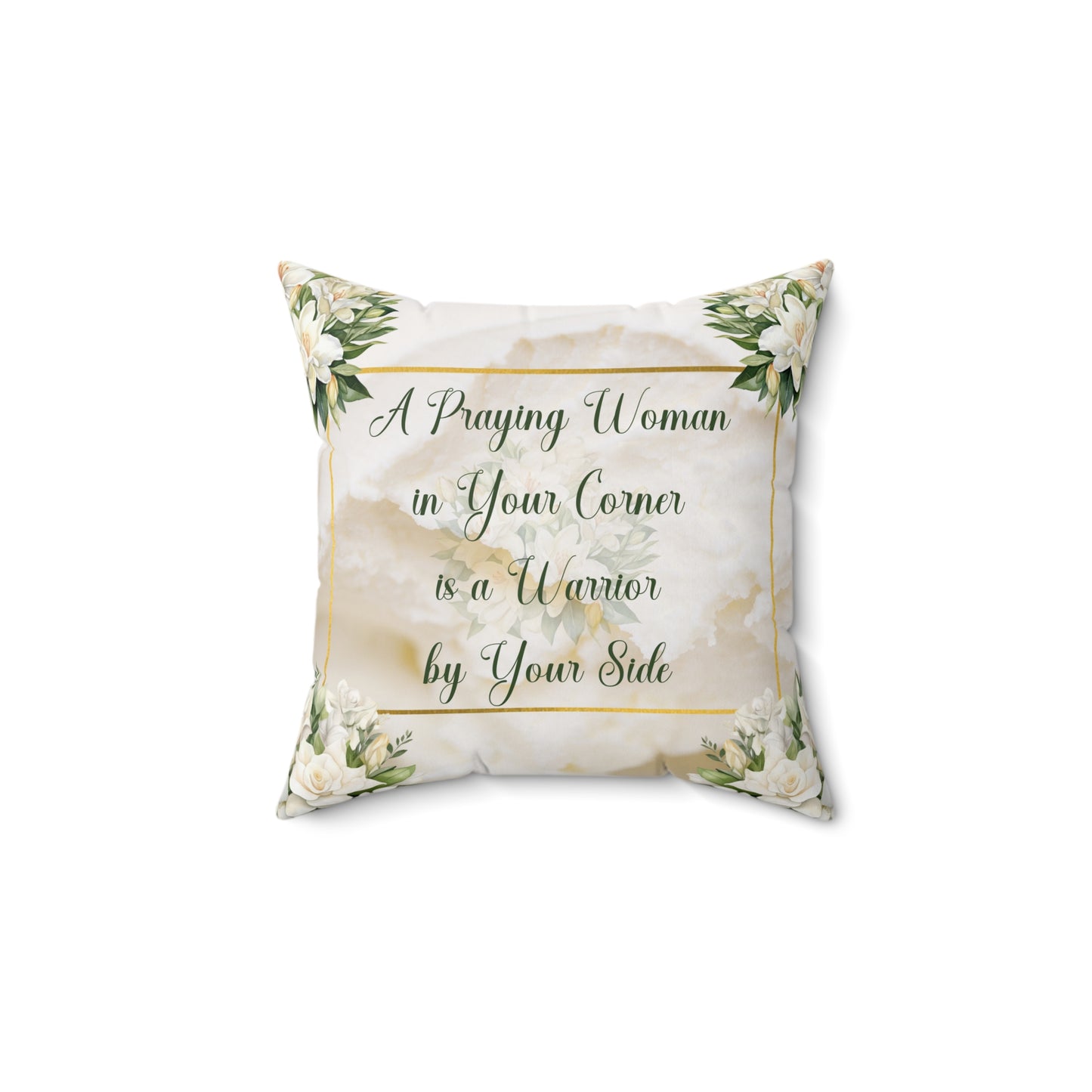 A Praying Woman (Cream) Spun Polyester Square Pillow