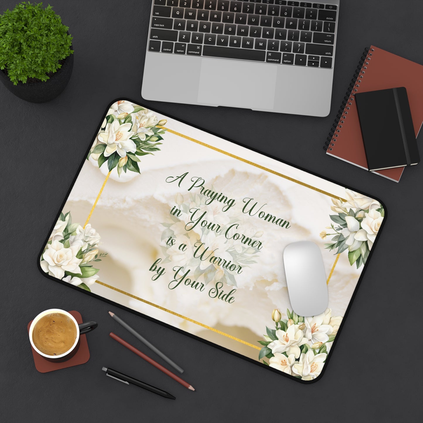 A Praying Woman (Cream) Desk Mat