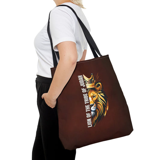 Lion of the Tribe of Judah (Brown) Tote Bag (AOP)