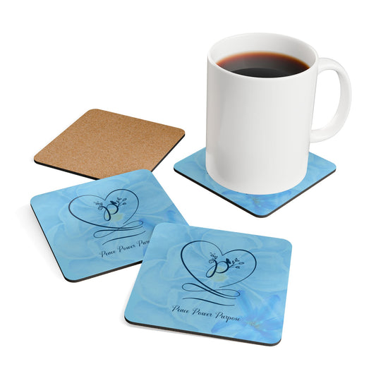 Peace Corkwood Coaster Set