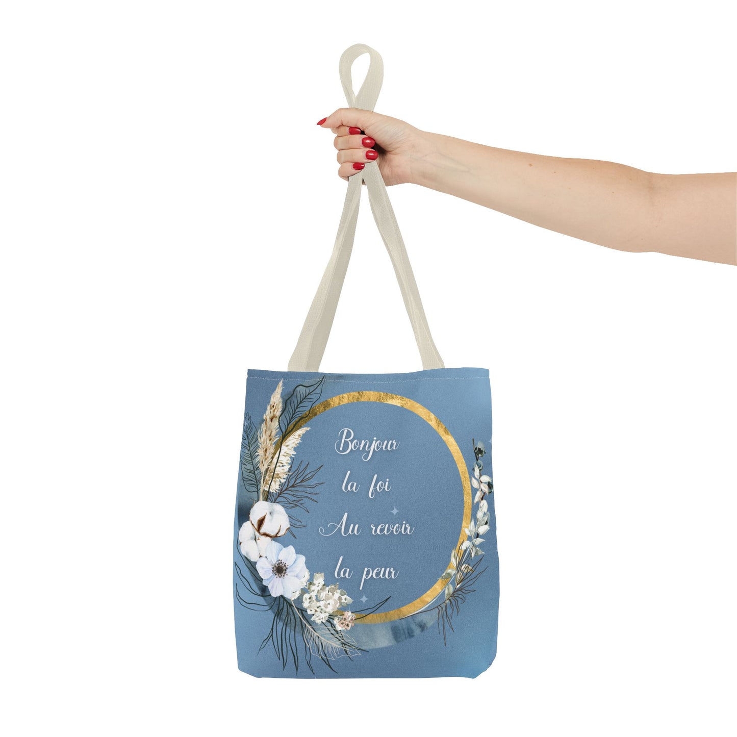 Bonjour la foi Tote Bag (AOP)