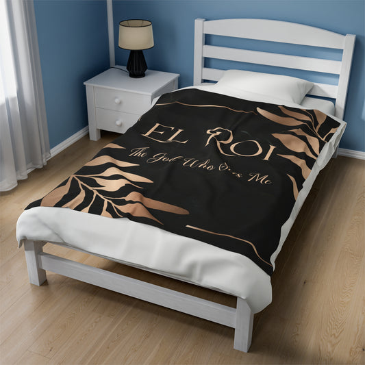 El Roi (Onyx) Velveteen Plush Blanket