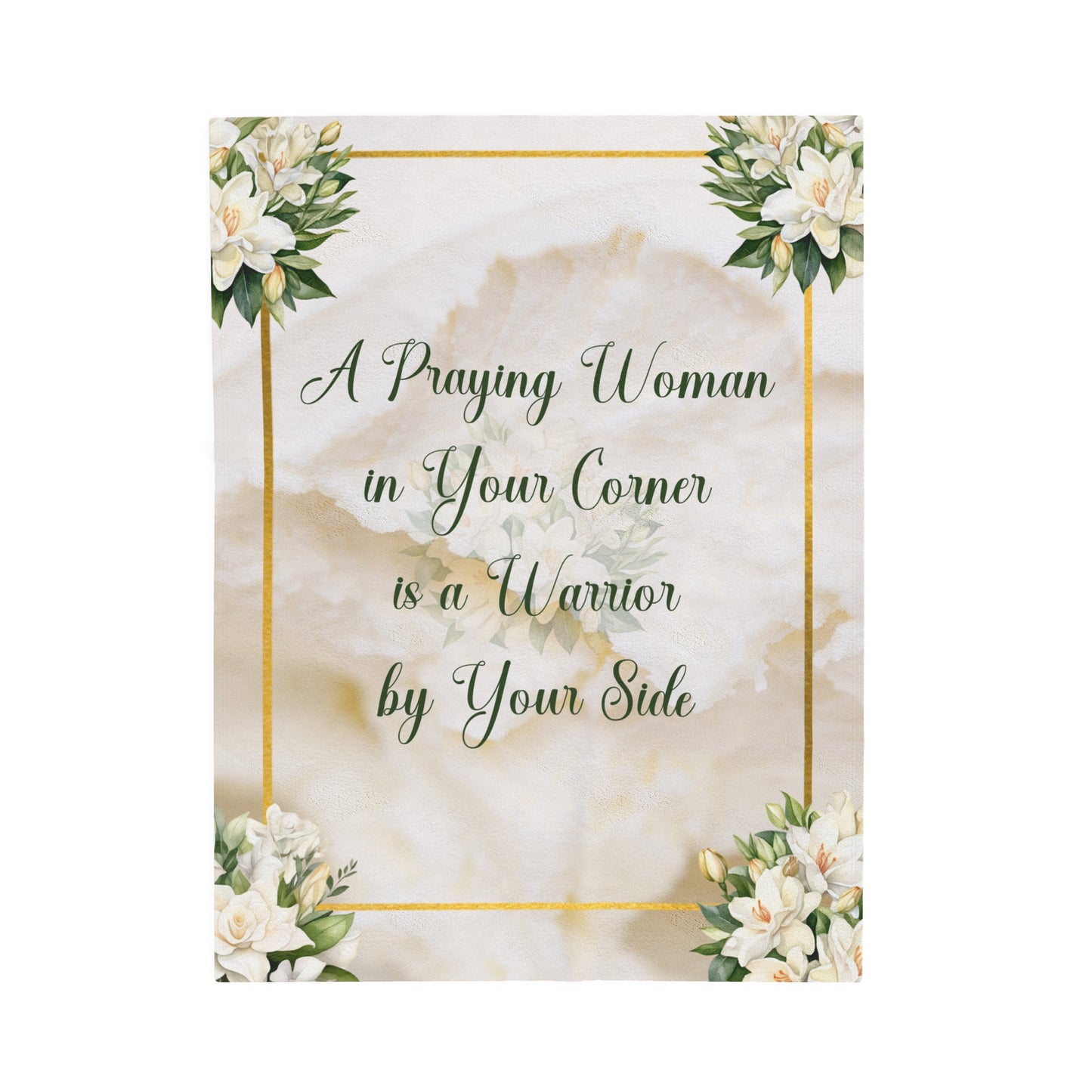 A Praying Woman Velveteen Plush Blanket